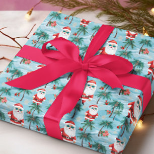 Jul Santa Tropisk Strand Presentpapper