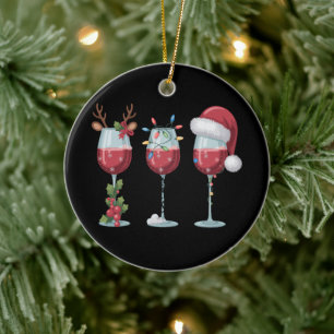 Jul Santa Vin Glas Högtidlig Säsong Dricka Julgransprydnad Keramik