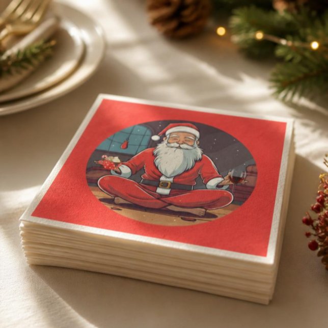 Jul Santa Yoga Pose  Pappersservett (Skapare uppladdad)