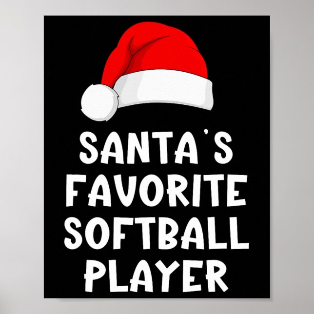Jul Santa's Favorit Softll Spelare Rolig Xma Poster (Framsidan)