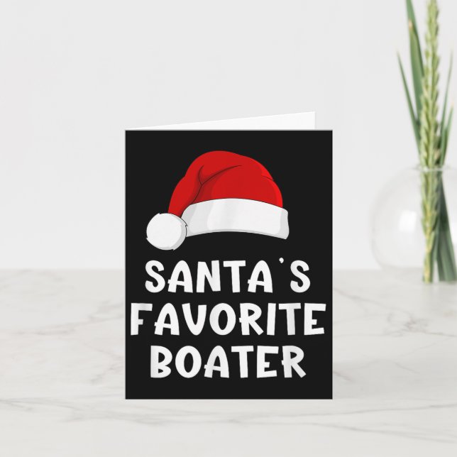 Jul Santas Favorite Boater Funny Pajama Boat Kort (Framsida)