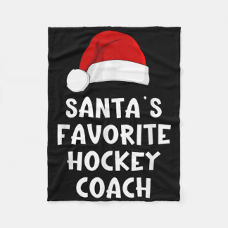 jul Santas Favorite Hockey Coach Funny Julafton Fleecefilt