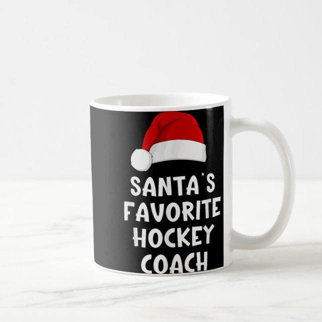 jul Santas Favorite Hockey Coach Funny Julafton Kaffemugg (Höger)