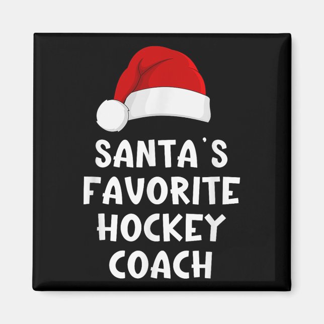 jul Santas Favorite Hockey Coach Funny Julafton Magnet (Framsidan)