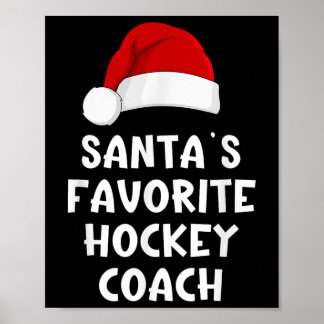 jul Santas Favorite Hockey Coach Funny Julafton Poster