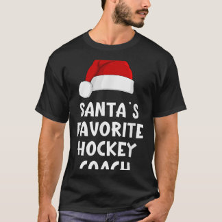 jul Santas Favorite Hockey Coach Funny Julafton T Shirt