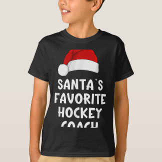 jul Santas Favorite Hockey Coach Funny Julafton T Shirt