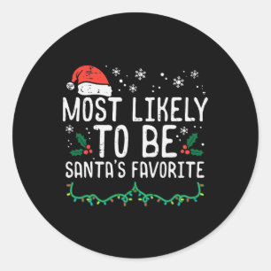 Jul Santas Favorite Julafton Family Match Kids M Runt Klistermärke