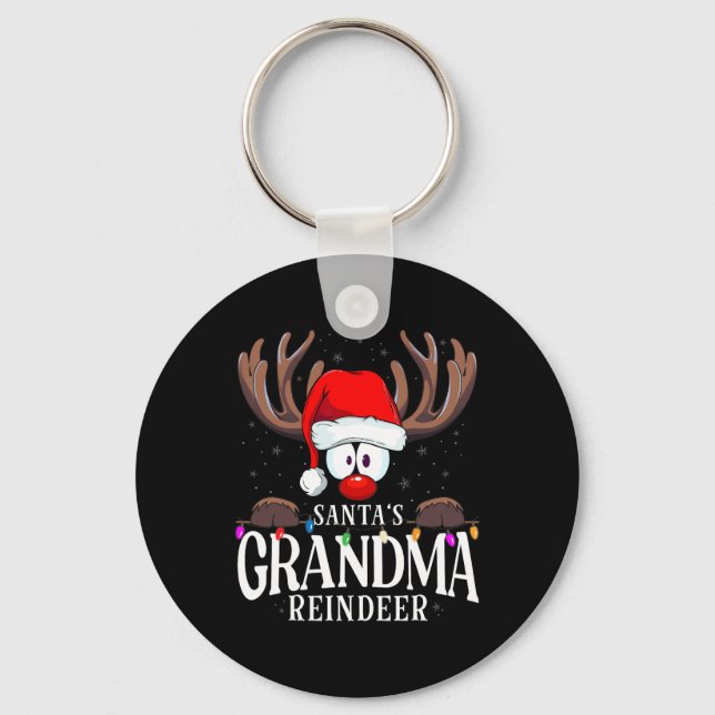 Jul Santa's Mormor Ren Matchande X-mas  Nyckelring (Framsida)