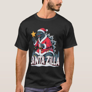 Jul Santazilla Japansk Monster Dinosaur Pojke T Shirt