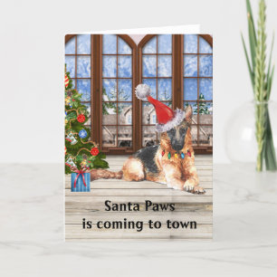 Jul Schäferhund Santa Paws Helgkort