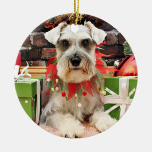 Jul - Schnauzer - Abby Julgransprydnad Keramik