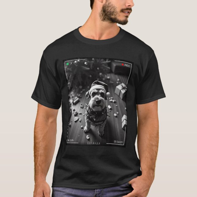 Jul-Schnauzer fångad på kamera  T Shirt (Framsida)