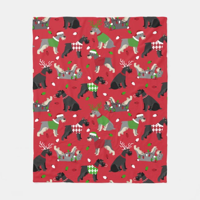 Jul Schnauzer Fleece Blanket (Framsidan)