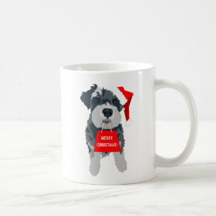 Jul Schnauzer Hund Santa Hat Mugg