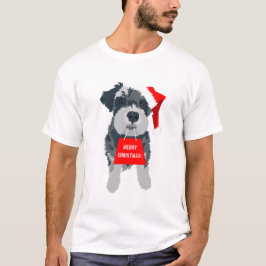 Jul Schnauzer Hund Santa Hat T-Shirt