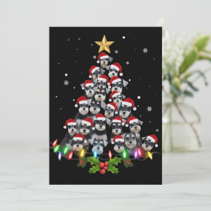 Jul Schnauzer Hund Träd Xmas Husdjur Djur Inbjudningar