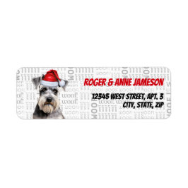 Jul Schnauzer Hundälskare Holiday Adress Returadress Etikett