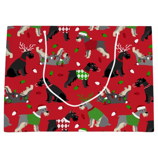 Jul Schnauzer Large Gift Bag (Framsidan)