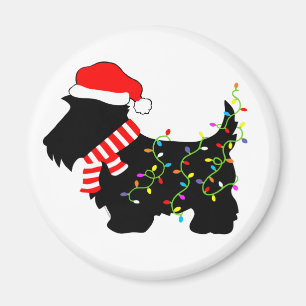 Jul Scottie Hund With Ljus Magnet