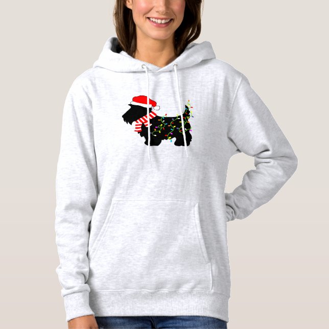 Jul Scottie Hund With Ljus T Shirt (Framsida)