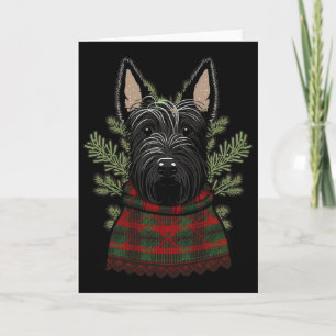 Jul Scottie Tomte På Jul Skotsk Terrier Kort