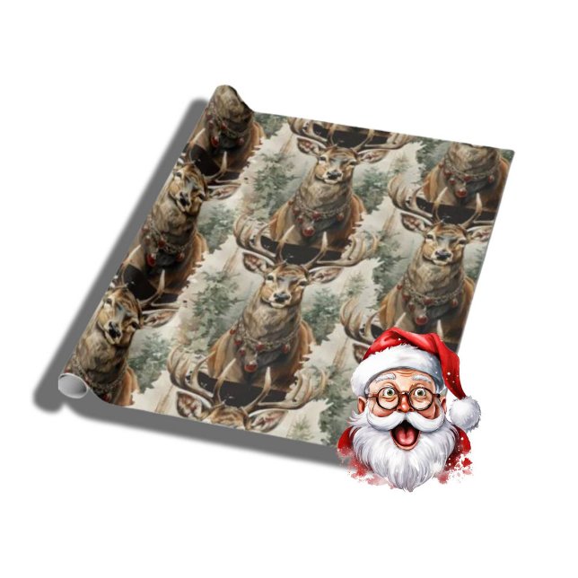 Jul Scottish Reindeer Presentpapper (Merry Christmas)