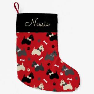 Jul Scottish Terrier Red Liten Julstrumpa