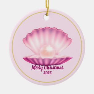 Jul Seashell Pearl Julgransprydnad Keramik