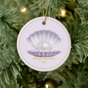 Jul Seashell Pearl Julgransprydnad Keramik