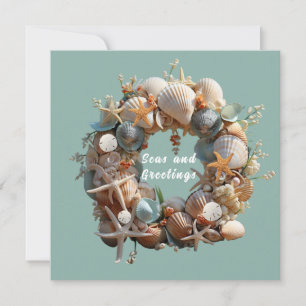 Jul Seashells Starfish Sand Dollars Tropical Kort