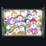Jul-serverfack i Snögubbe Party Frukostbricka<br><div class="desc">Service Trays with Lycklig Snowmans God jul Party Funny Teckning Tecknad Firande - Välj / lägg till din unika text / teckensnitt / Färg - Gör din Snögubbearna serverfack - Ändra storlek och flytta eller ta bort Speciell / bild med anpassning inslag! - Teckning och MJÖLKS utformning. Du kan också...</div>