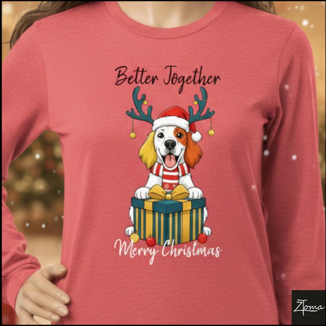 Jul Setter Hund Ren Julklapp Grafik T Shirt (Skapare uppladdad)