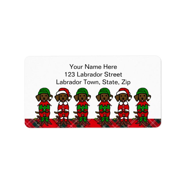 Jul sex Chocolate Lab-valpar Adressetikett (Framsidan)