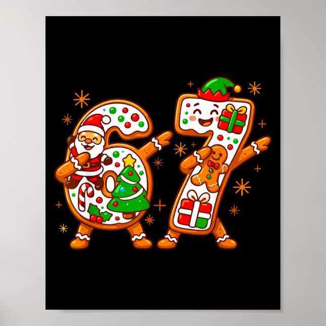 Jul Sex Sju Dabbing Cool Meme 67 Xmas Dab Poster (Framsidan)