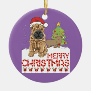 Jul Shar Pei Julgransprydnad Keramik