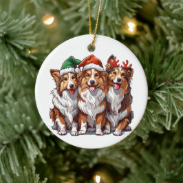 Jul Shetlandsponar Julgransprydnad Keramik