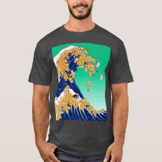 Jul Shiba Inu i Underbar Wave T Shirt