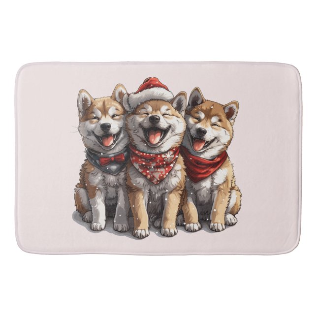 jul Shiba Inu Santa Hundar Badrumsmatta (Framsidan)