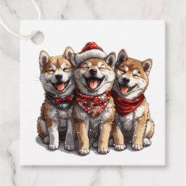jul Shiba Inu Santa Hundar Gåvor Etiketter