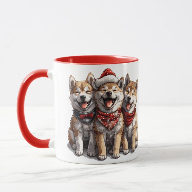 jul Shiba Inu Santa Hundar Mugg (Vänster)