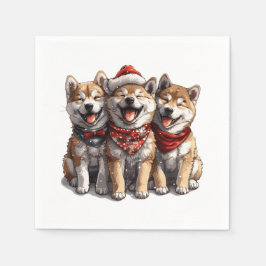 jul Shiba Inu Santa Hundar Pappersservett