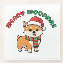 Jul Shiba Inu Underlägg: Merry Woofmas