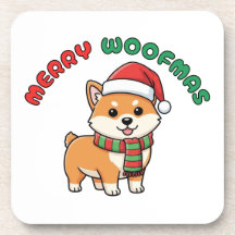 Jul Shiba Inu Underlägg: Merry Woofmas