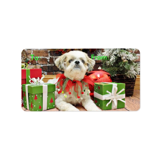 Jul - Shih Tzu - Bailey Adressetikett (Framsidan)