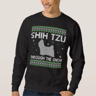 Jul Shih Tzu genom Snö Lång Ärmad Tröja