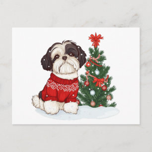 Jul Shih Tzu Hund Helg Vykort