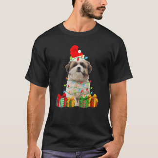 Jul-Shih Tzu Hund Julbelysning Valp T Shirt