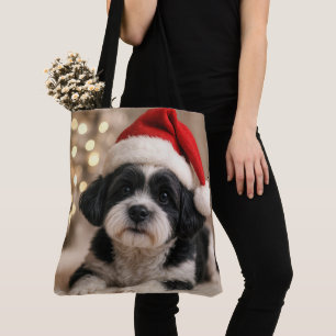 Jul-Shih Tzu-hund med tomtehatt Tygkasse