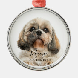 Jul Shih Tzu Hund Personlig Pet Photo Julgransprydnad Metall